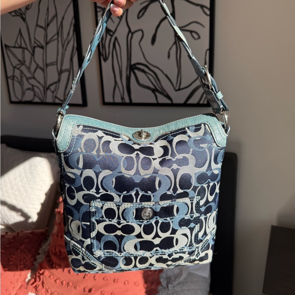 Blue Coach Optic Turnlock Shoulder Bag 💙